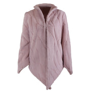Pointy cozy faux-fur pink jacket