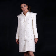 Flowers beaded silk coat with hand-embroidered motives.