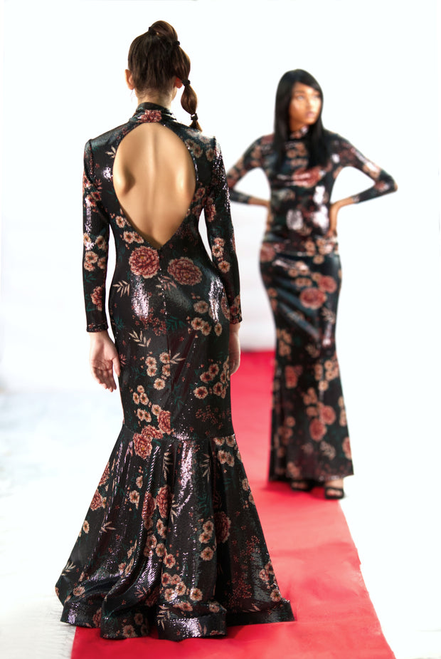 Lavinia Fitted mermaid dress with long sleeves open back and turtle ne SFCouture Lavinia Fitted mermaid dress with long sleeves open back and turtle ne SFCouture